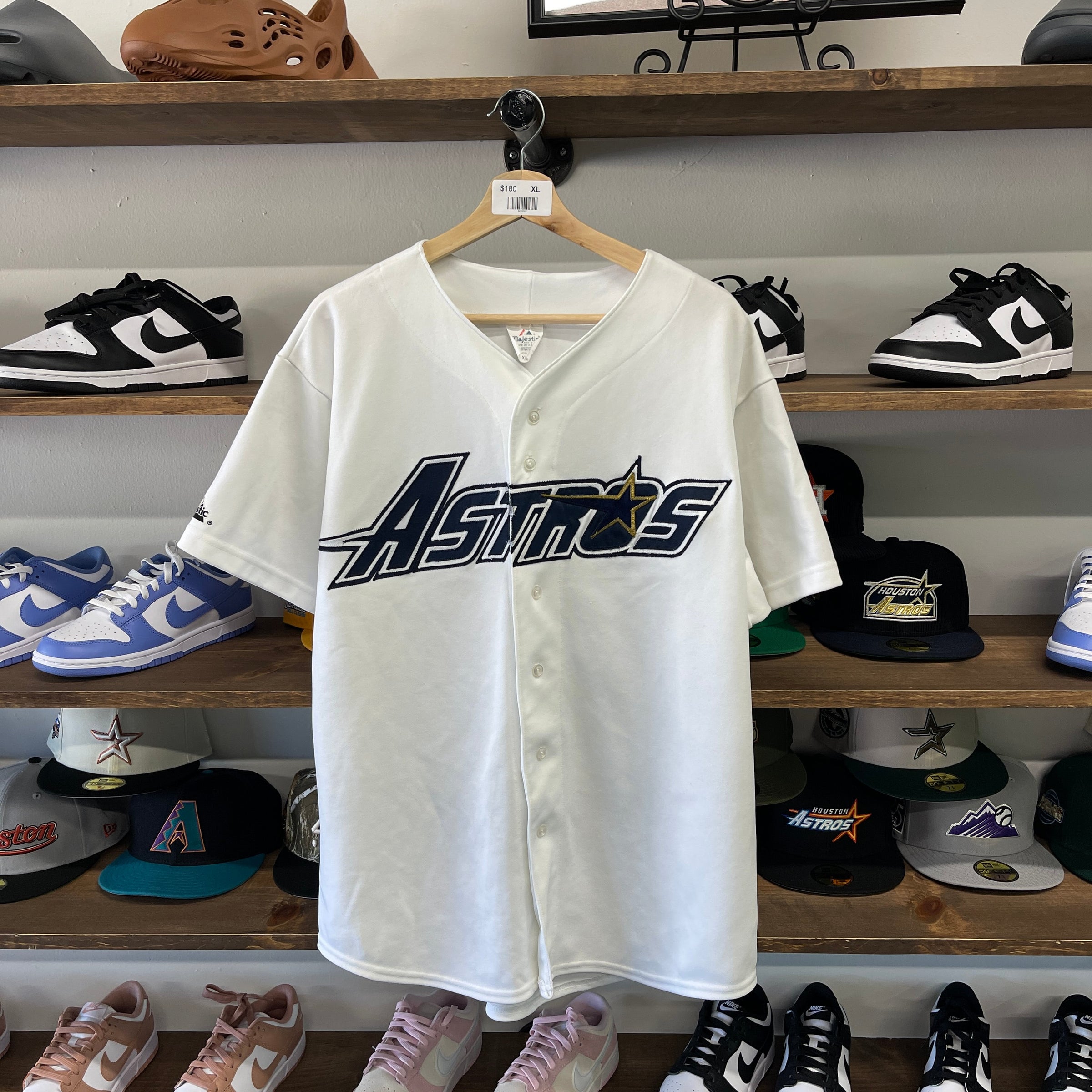 HOUSTON ASTROS 1990's Majestic Throwback Home Baseball Jersey